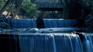 Превью обои орегон, водопад, полосы, каскады