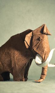 Превью обои оригами, мамонт, artwork, млекопитающие