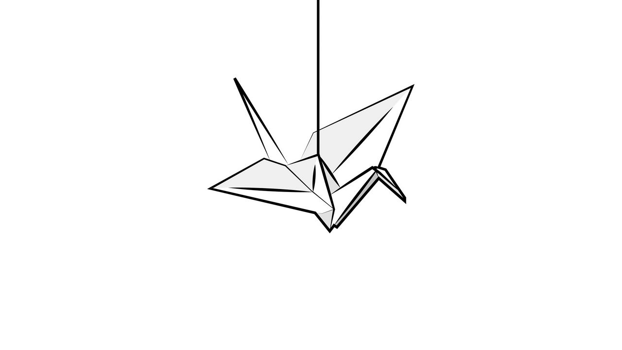 Обои оригами, птица, бумага, поделка