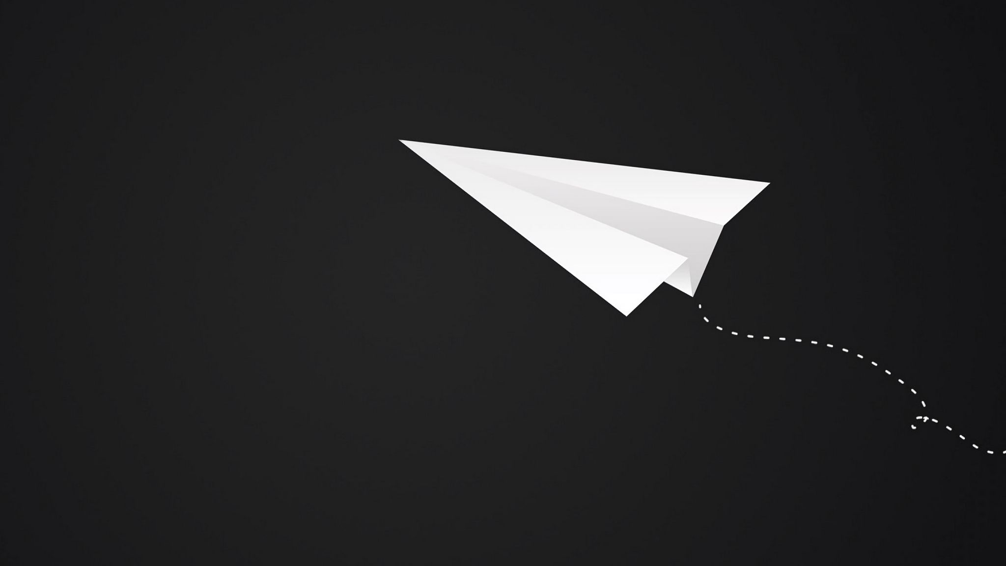 2048x1152 Обои оригами, самолет, арт, бумага, минимализм