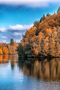 Превью обои осень, озеро, деревья, отражения
