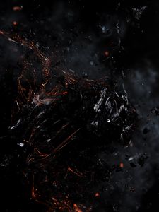 Превью обои осколки, разбитый, черный, темный