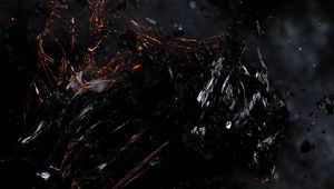 Превью обои осколки, разбитый, черный, темный