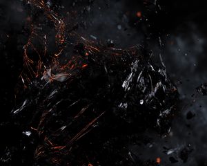 Превью обои осколки, разбитый, черный, темный