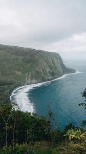 Превью обои остров, деревья, море, волны, вода, природа