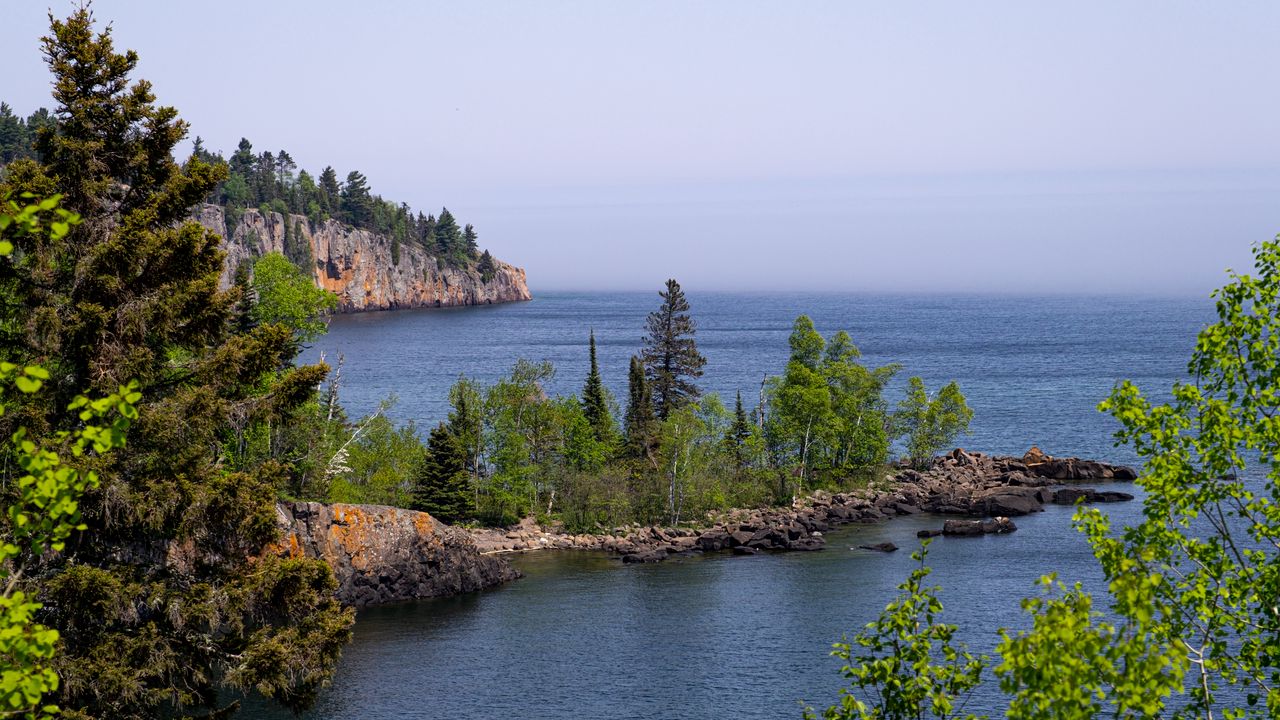 Обои остров, деревья, море, пейзаж