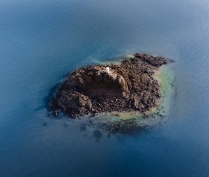 Превью обои остров, маяк, вид сверху, море, вода