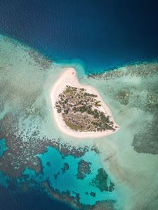 Превью обои остров, море, лето, вид сверху