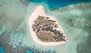 Превью обои остров, море, лето, вид сверху