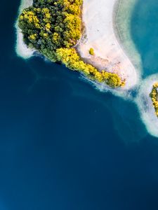 Превью обои остров, море, лето, вид сверху, природа