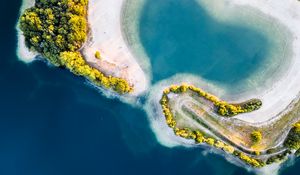 Превью обои остров, море, лето, вид сверху, природа