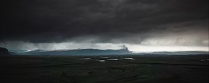 Превью обои остров, темный, облака, исландия
