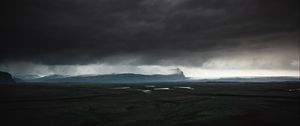 Превью обои остров, темный, облака, исландия