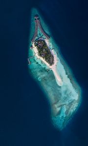Превью обои остров, тропики, море, вид сверху