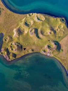 Превью обои остров, вид сверху, море, природа