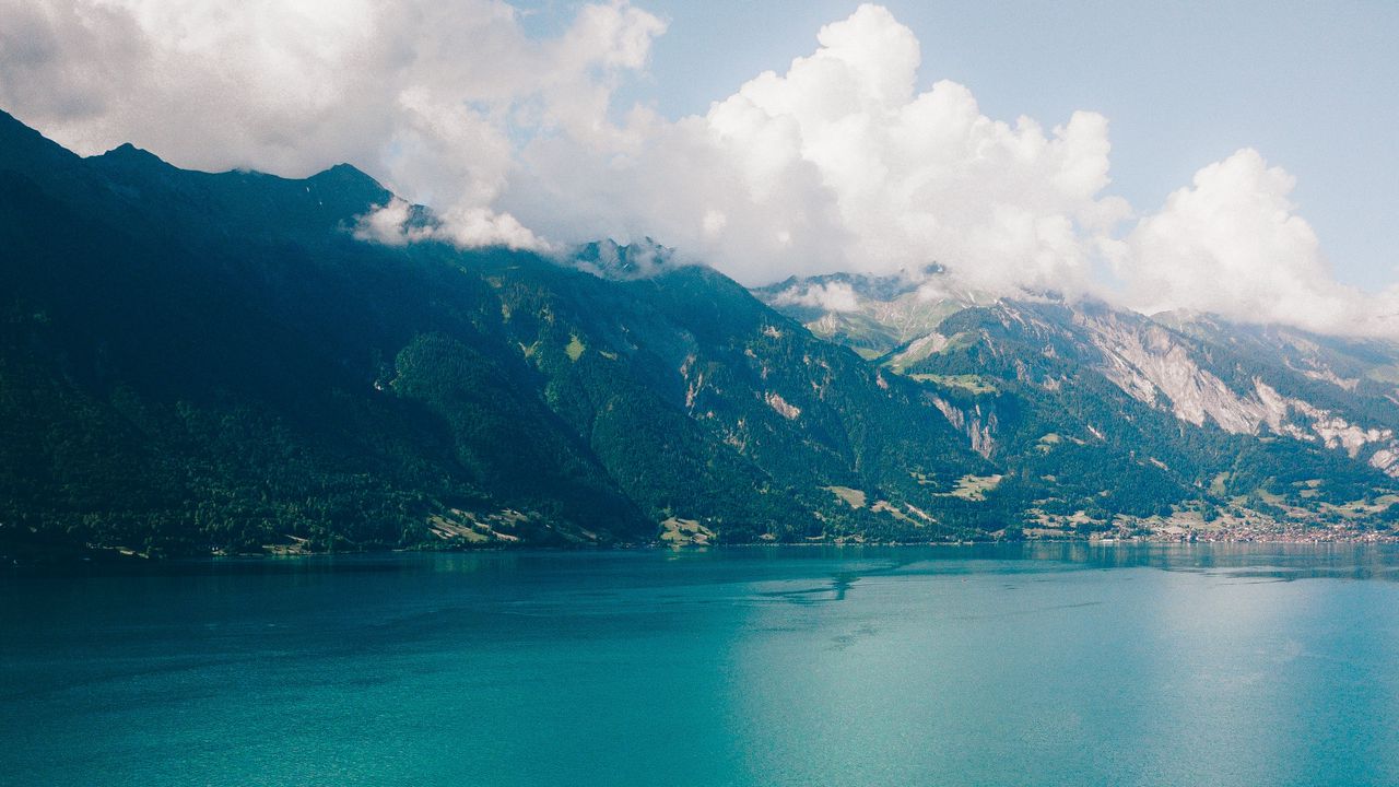 Обои остров, вода, горы, гриндельвальд, швейцария