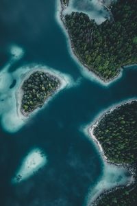 Превью обои острова, вид сверху, вода, земля