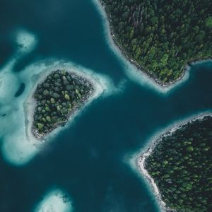 Превью обои острова, вид сверху, вода, земля