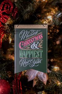 Превью обои открытка, рождество, новый год, украшение, елка