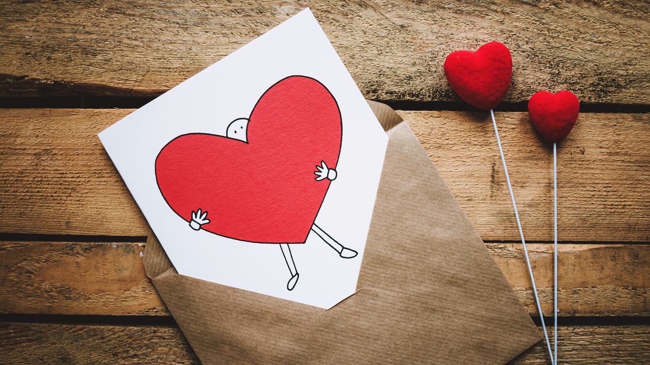 Обои открытка, сердце, любовь, конверт