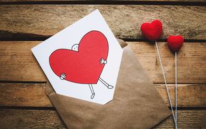 Превью обои открытка, сердце, любовь, конверт