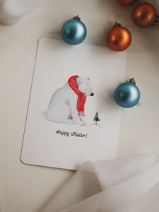 Превью обои открытка, шары, украшения, новый год, рождество