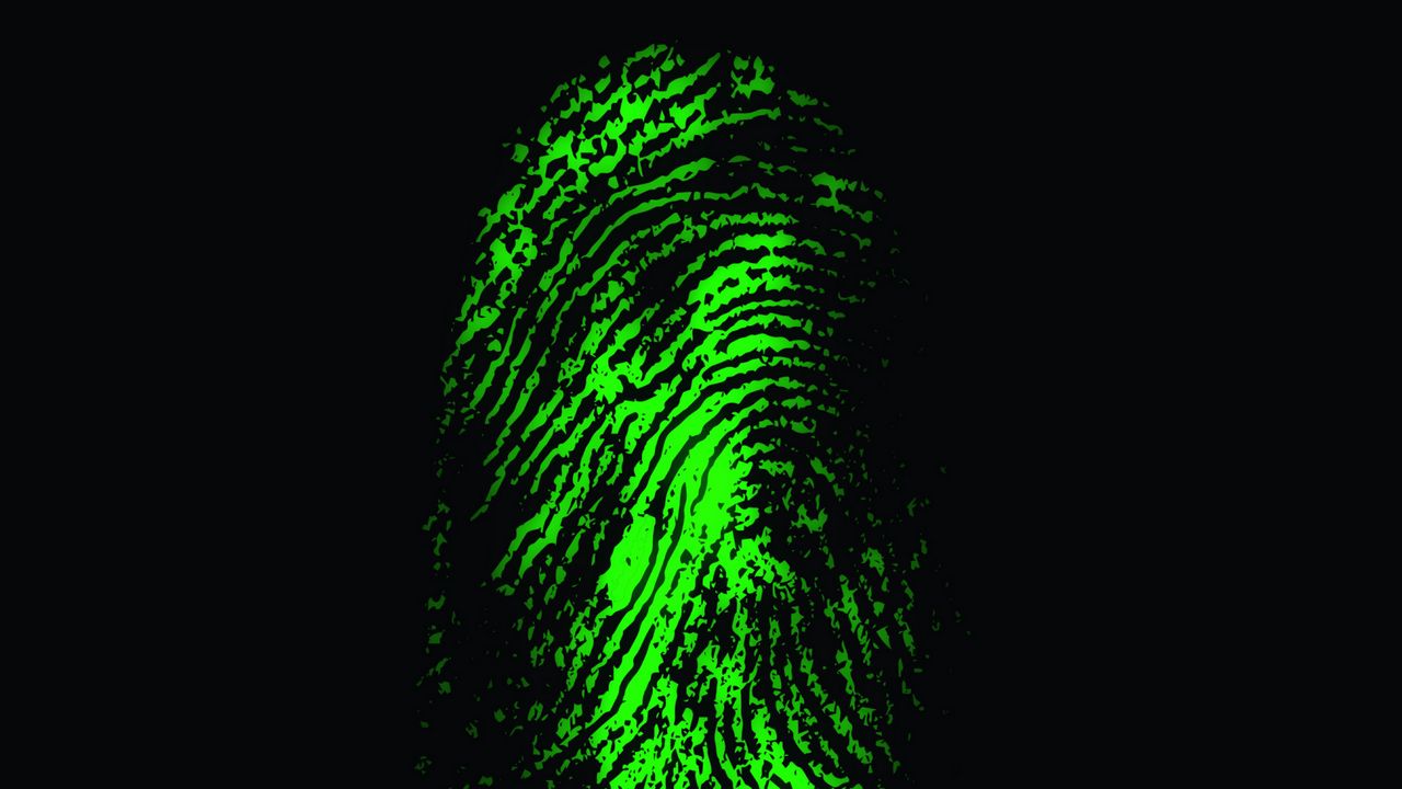 Обои отпечаток, палец, сканер, зеленый, след