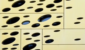 Превью обои отверстия, панели, архитектура, геометрия, дизайн, абстракция
