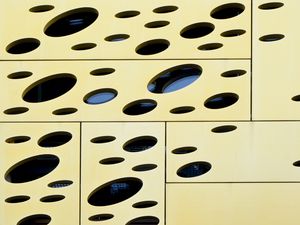 Превью обои отверстия, панели, архитектура, геометрия, дизайн, абстракция