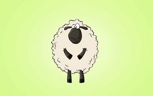 Превью обои овечка, рисунок, кудри