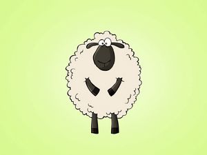 Превью обои овечка, рисунок, кудри