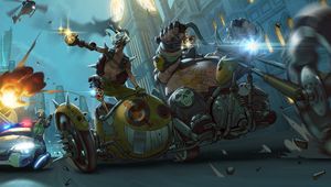 Превью обои overwatch, junkrat, mako rutledge, jamison fawkes