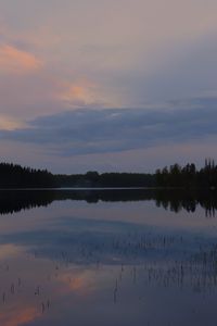 Превью обои озеро, деревья, облака, небо, природа