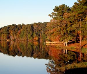 Превью обои озеро, деревья, осень, отражение