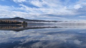 Превью обои озеро, деревья, отражение, природа, пейзаж