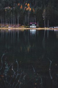 Превью обои озеро, дом, лес, берег, природа