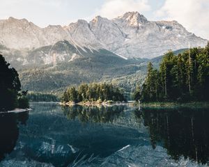Превью обои озеро, гора, отражение, пейзаж