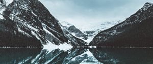 Превью обои озеро, горы, вода, отражение, пейзаж