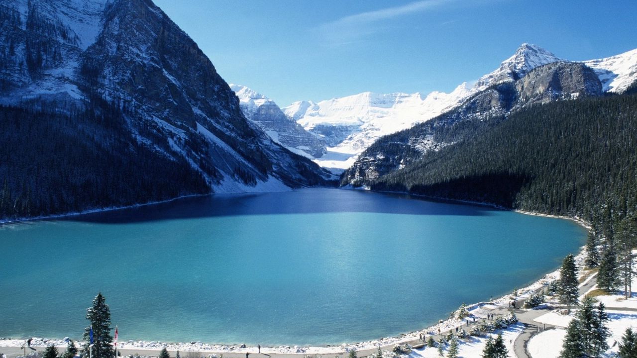 Обои озеро, горы, высота, голубая вода, свежесть, чистота