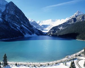 Превью обои озеро, горы, высота, голубая вода, свежесть, чистота