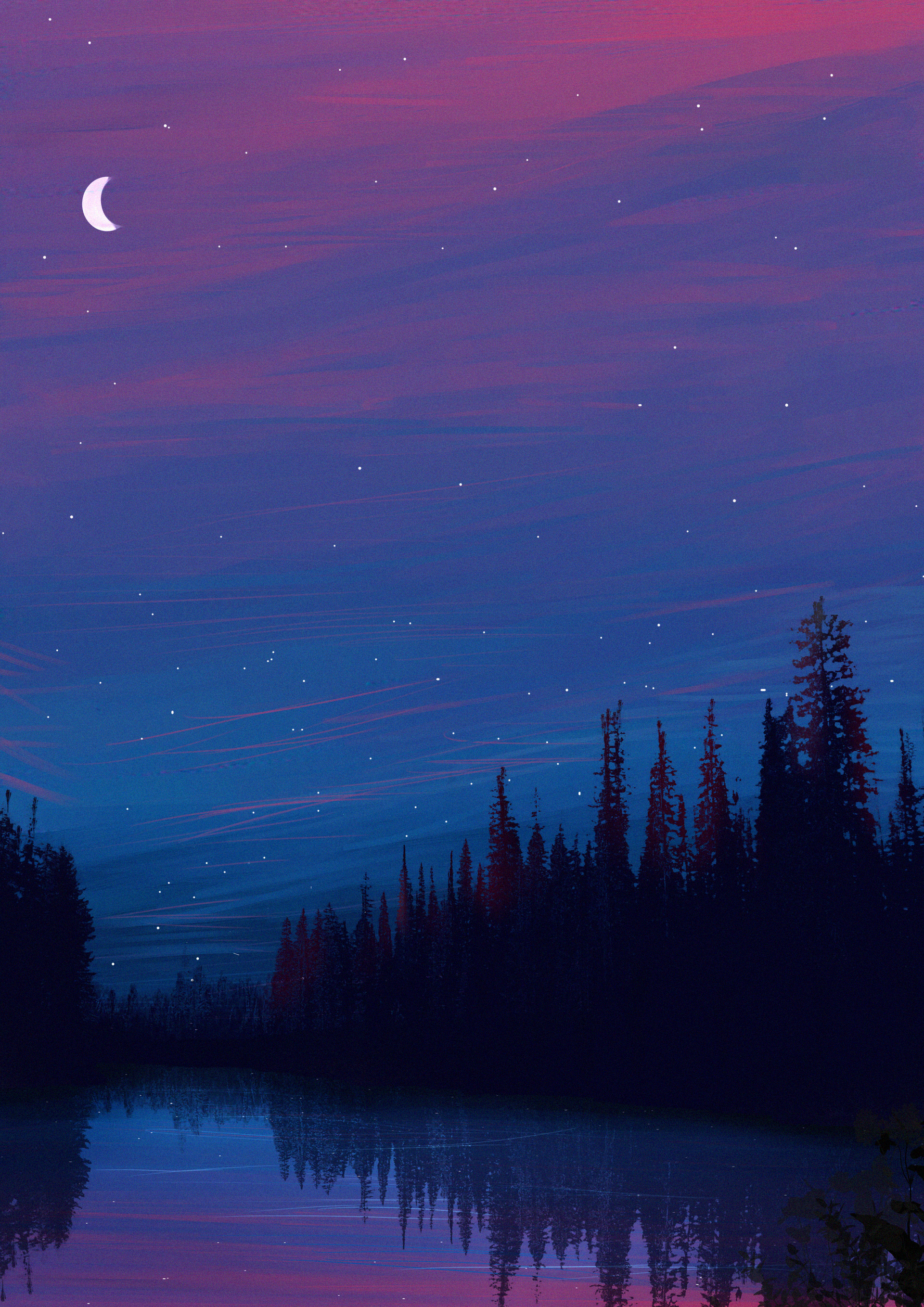 Заставка на телефон ночь. Ночной пейзаж. Природа ночью. Озеро ночью. Ночное небо.
