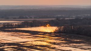 Превью обои озеро, вода, деревья, облака, природа