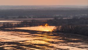 Превью обои озеро, вода, деревья, облака, природа