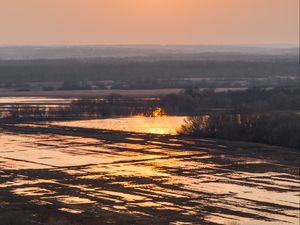 Превью обои озеро, вода, деревья, облака, природа