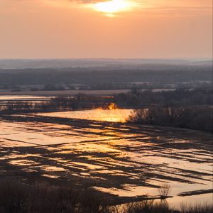 Превью обои озеро, вода, деревья, облака, природа