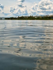 Превью обои озеро, вода, деревья, силуэты, природа