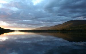 Превью обои озеро, водная гладь, горы