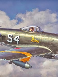 Превью обои p 47 thunderbolt, hasegawa, истребитель, самолет