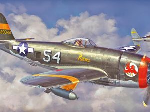 Превью обои p 47 thunderbolt, hasegawa, истребитель, самолет