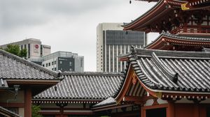 Превью обои пагода, храм, архитектура, крыши, япония